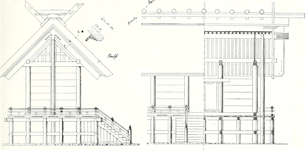An illustration from Die Architektur der Kultbauten Japans, 1907, leaf 215