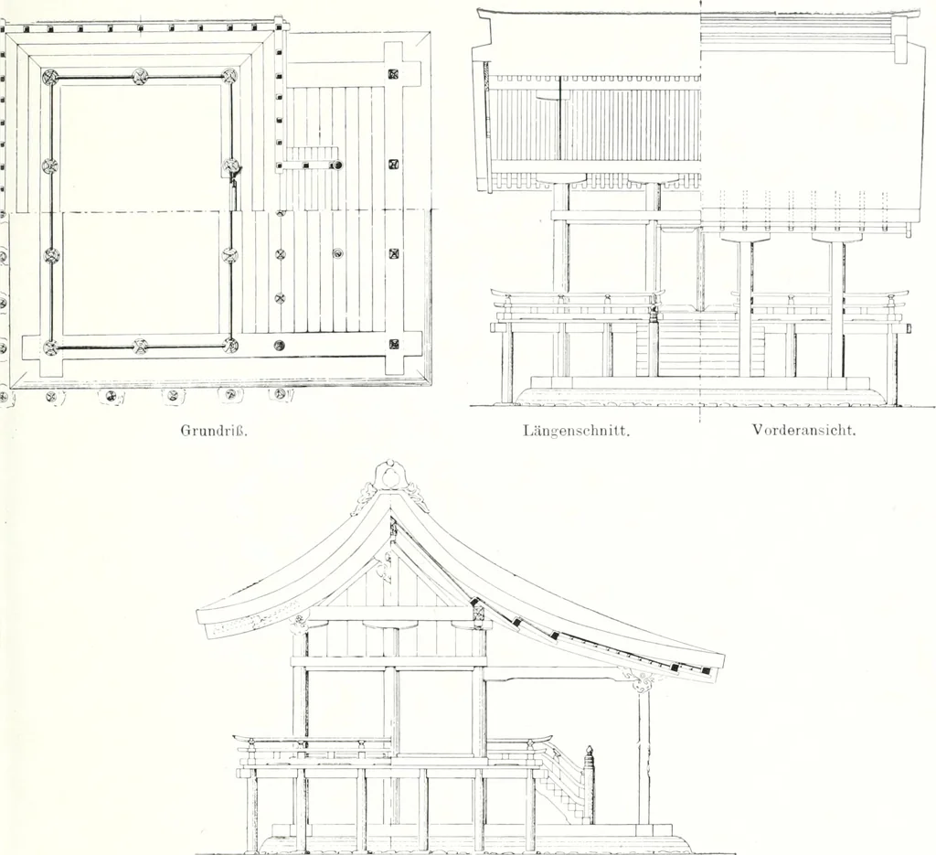 An illustration from Die Architektur der Kultbauten Japans, 1907, leaf 227