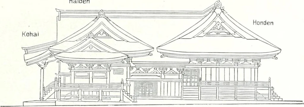An illustration from Die Architektur der Kultbauten Japans, 1907, leaf 265