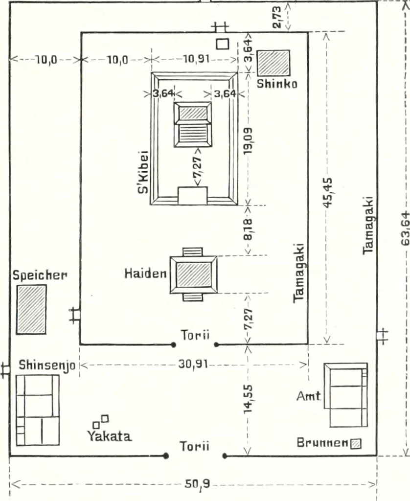 An illustration from Die Architektur der Kultbauten Japans, 1907, leaf 271