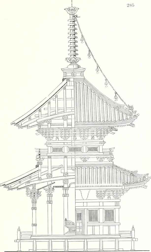 An illustration from Die Architektur der Kultbauten Japans, 1907, leaf 291