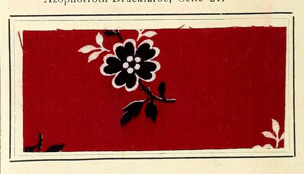 An illustration from Die auf der Faser erzeugten unlöslichen Azofarben, 1898, leaf 50