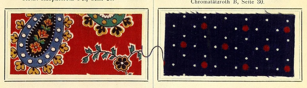 An illustration from Die auf der Faser erzeugten unlöslichen Azofarben, 1898, leaf 53