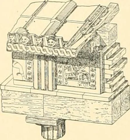 An illustration from Die Baukunst des Altertums, 1910, leaf 16