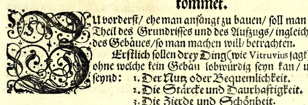 An illustration from Die Baumeisterin Pallas, oder, Der in Teutschland erstandene Palladius : das ist, des vortrefflich-italiänischen Baumeisters Andreae Palladii ziven Bücher von der Bau-Kunst ... : ins Teutsche nach dem Italiänischen übersetzet, mit nothwendigen additionibus und notis, auch dazu gehörigen Figuren erbaulich ausgerüstet, und zum erstenmal an den Tag gegeben, 1698, leaf 37
