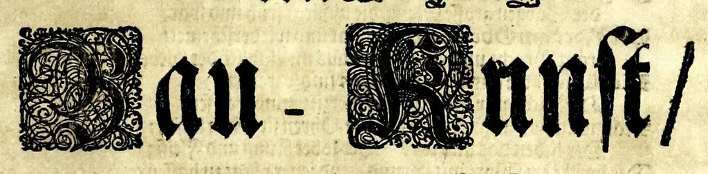 An illustration from Die Baumeisterin Pallas, oder, Der in Teutschland erstandene Palladius : das ist, des vortrefflich-italiänischen Baumeisters Andreae Palladii ziven Bücher von der Bau-Kunst ... : ins Teutsche nach dem Italiänischen übersetzet, mit nothwendigen additionibus und notis, auch dazu gehörigen Figuren erbaulich ausgerüstet, und zum erstenmal an den Tag gegeben, 1698, leaf 5