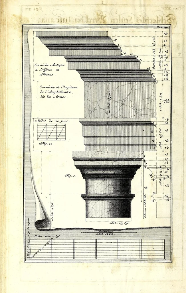 An illustration from Die Baumeisterin Pallas, oder, Der in Teutschland erstandene Palladius : das ist, des vortrefflich-italiänischen Baumeisters Andreae Palladii ziven Bücher von der Bau-Kunst ... : ins Teutsche nach dem Italiänischen übersetzet, mit nothwendigen additionibus und notis, auch dazu gehörigen Figuren erbaulich ausgerüstet, und zum erstenmal an den Tag gegeben, 1698, leaf 72
