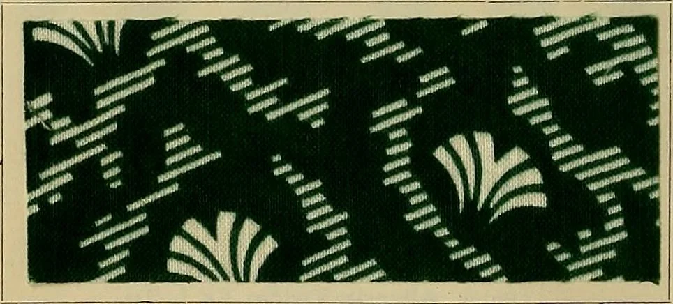 An illustration from Die Biezenfarbstoffe der Fabriken vorm. Friedr. Bayer & Co., Elberfeld, auf dem Gebiet der Fruckerei und Färberei, 1901, leaf 102