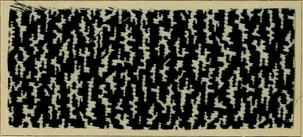 An illustration from Die Biezenfarbstoffe der Fabriken vorm. Friedr. Bayer & Co., Elberfeld, auf dem Gebiet der Fruckerei und Färberei, 1901, leaf 104
