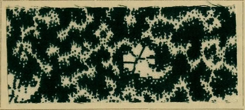 An illustration from Die Biezenfarbstoffe der Fabriken vorm. Friedr. Bayer & Co., Elberfeld, auf dem Gebiet der Fruckerei und Färberei, 1901, leaf 105