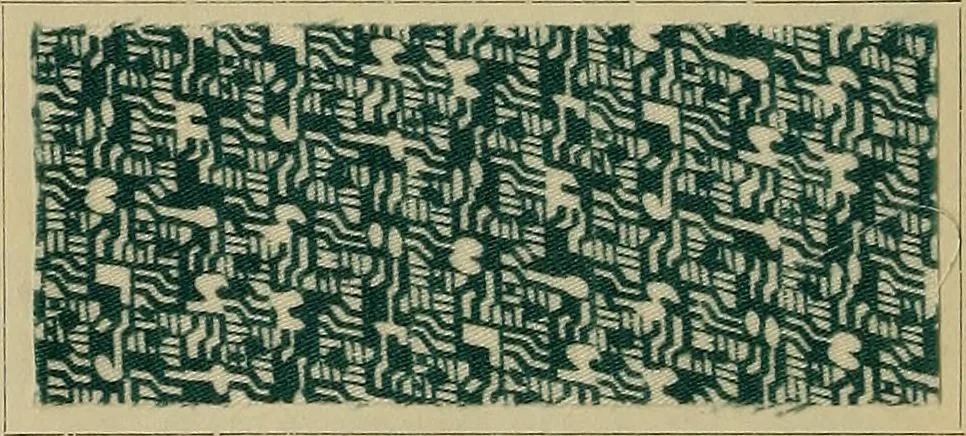 An illustration from Die Biezenfarbstoffe der Fabriken vorm. Friedr. Bayer & Co., Elberfeld, auf dem Gebiet der Fruckerei und Färberei, 1901, leaf 106