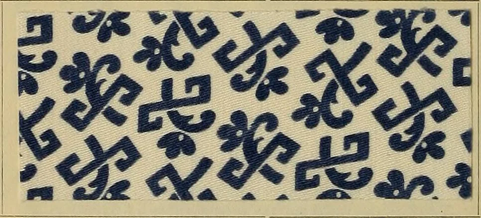 An illustration from Die Biezenfarbstoffe der Fabriken vorm. Friedr. Bayer & Co., Elberfeld, auf dem Gebiet der Fruckerei und Färberei, 1901, leaf 116