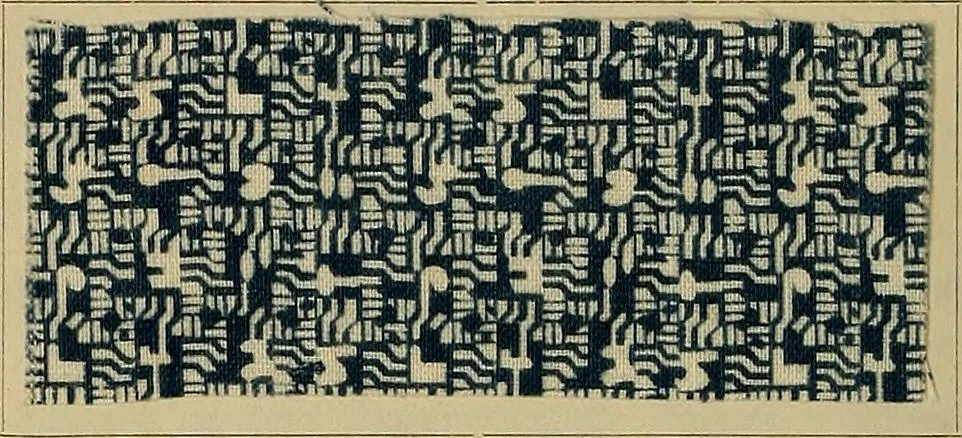 An illustration from Die Biezenfarbstoffe der Fabriken vorm. Friedr. Bayer & Co., Elberfeld, auf dem Gebiet der Fruckerei und Färberei, 1901, leaf 120
