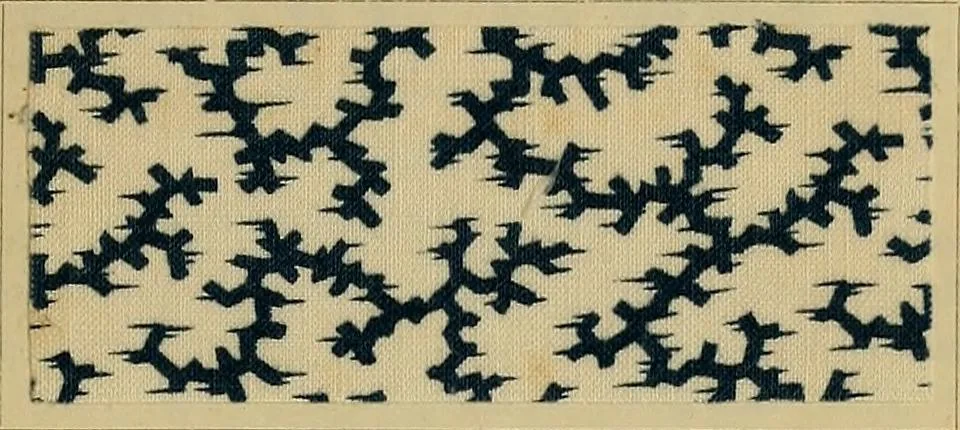 An illustration from Die Biezenfarbstoffe der Fabriken vorm. Friedr. Bayer & Co., Elberfeld, auf dem Gebiet der Fruckerei und Färberei, 1901, leaf 121