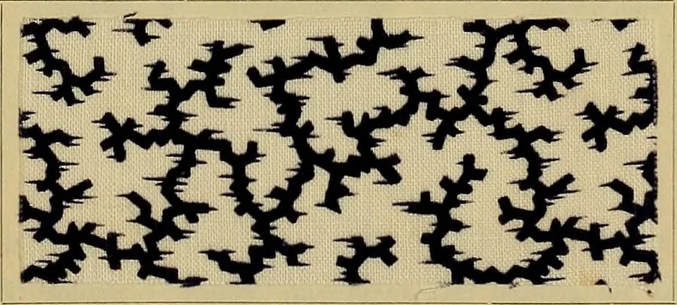 An illustration from Die Biezenfarbstoffe der Fabriken vorm. Friedr. Bayer & Co., Elberfeld, auf dem Gebiet der Fruckerei und Färberei, 1901, leaf 123