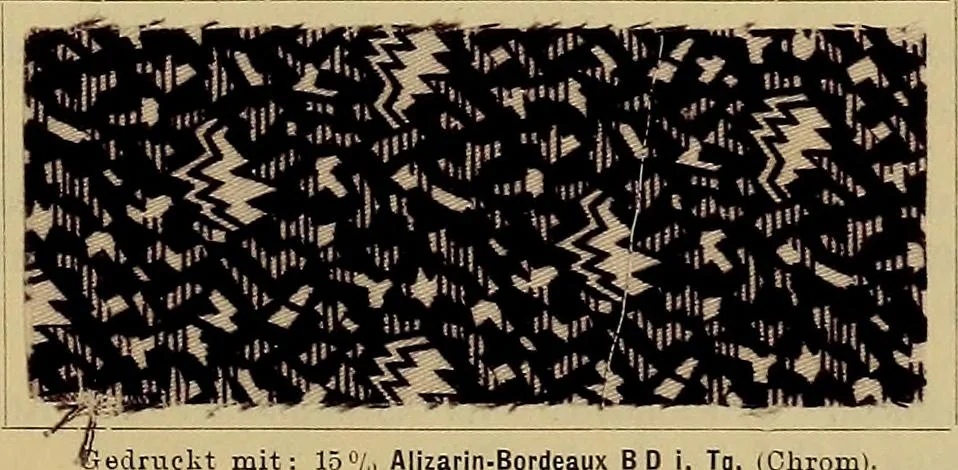 An illustration from Die Biezenfarbstoffe der Fabriken vorm. Friedr. Bayer & Co., Elberfeld, auf dem Gebiet der Fruckerei und Färberei, 1901, leaf 135
