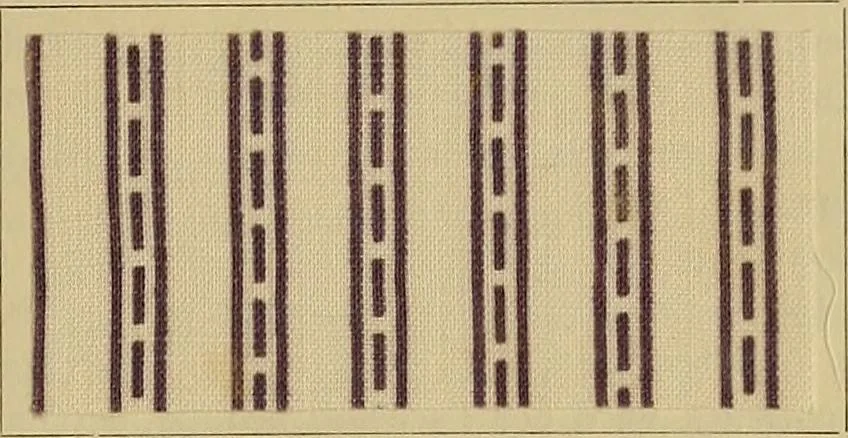 An illustration from Die Biezenfarbstoffe der Fabriken vorm. Friedr. Bayer & Co., Elberfeld, auf dem Gebiet der Fruckerei und Färberei, 1901, leaf 143