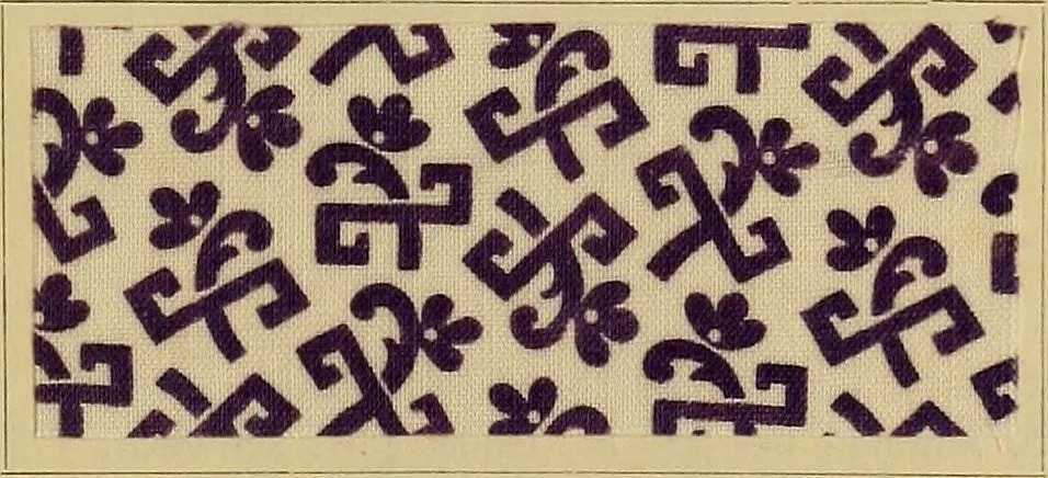 An illustration from Die Biezenfarbstoffe der Fabriken vorm. Friedr. Bayer & Co., Elberfeld, auf dem Gebiet der Fruckerei und Färberei, 1901, leaf 143