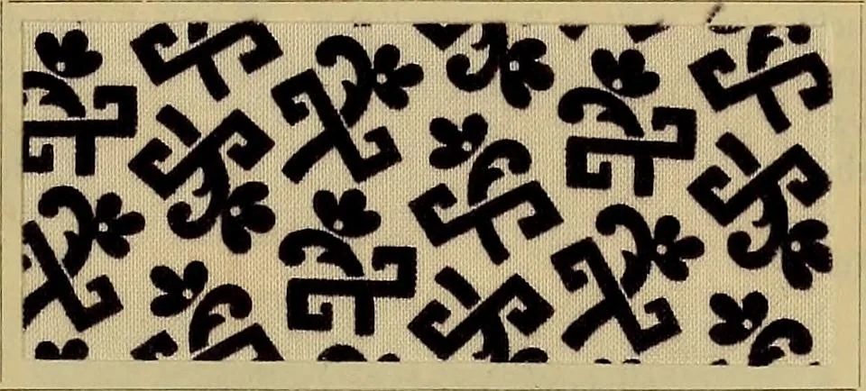 An illustration from Die Biezenfarbstoffe der Fabriken vorm. Friedr. Bayer & Co., Elberfeld, auf dem Gebiet der Fruckerei und Färberei, 1901, leaf 145