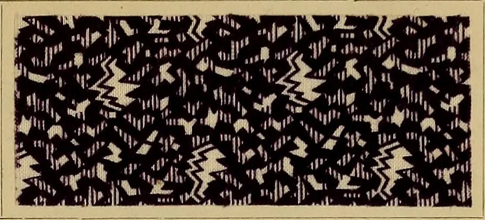 An illustration from Die Biezenfarbstoffe der Fabriken vorm. Friedr. Bayer & Co., Elberfeld, auf dem Gebiet der Fruckerei und Färberei, 1901, leaf 147