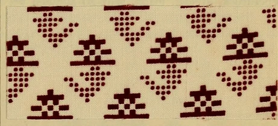 An illustration from Die Biezenfarbstoffe der Fabriken vorm. Friedr. Bayer & Co., Elberfeld, auf dem Gebiet der Fruckerei und Färberei, 1901, leaf 151