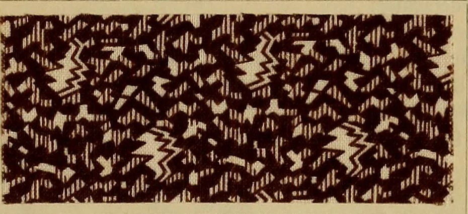 An illustration from Die Biezenfarbstoffe der Fabriken vorm. Friedr. Bayer & Co., Elberfeld, auf dem Gebiet der Fruckerei und Färberei, 1901, leaf 153