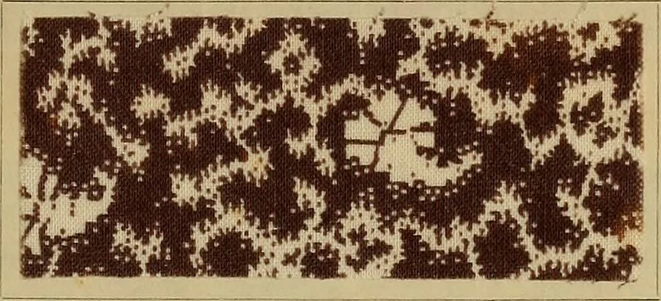 An illustration from Die Biezenfarbstoffe der Fabriken vorm. Friedr. Bayer & Co., Elberfeld, auf dem Gebiet der Fruckerei und Färberei, 1901, leaf 153