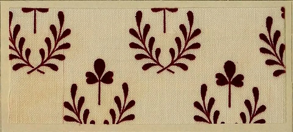 An illustration from Die Biezenfarbstoffe der Fabriken vorm. Friedr. Bayer & Co., Elberfeld, auf dem Gebiet der Fruckerei und Färberei, 1901, leaf 154