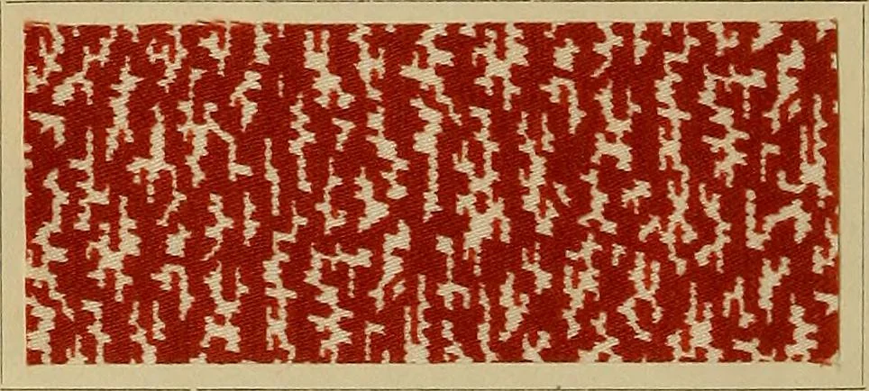 An illustration from Die Biezenfarbstoffe der Fabriken vorm. Friedr. Bayer & Co., Elberfeld, auf dem Gebiet der Fruckerei und Färberei, 1901, leaf 156