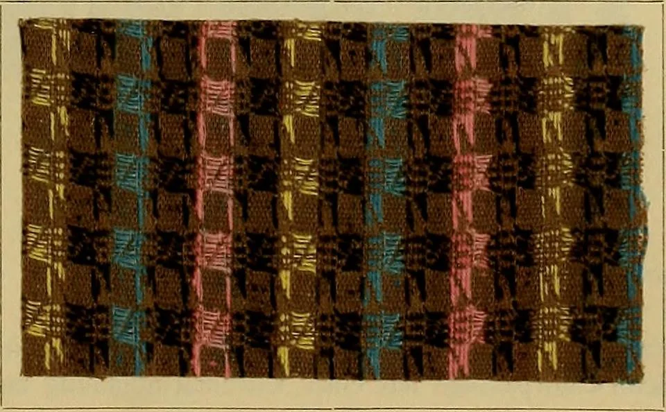 An illustration from Die Biezenfarbstoffe der Fabriken vorm. Friedr. Bayer & Co., Elberfeld, auf dem Gebiet der Fruckerei und Färberei, 1901, leaf 165
