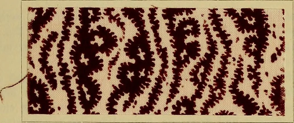 An illustration from Die Biezenfarbstoffe der Fabriken vorm. Friedr. Bayer & Co., Elberfeld, auf dem Gebiet der Fruckerei und Färberei, 1901, leaf 167