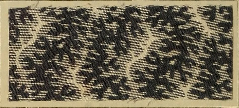 An illustration from Die Biezenfarbstoffe der Fabriken vorm. Friedr. Bayer & Co., Elberfeld, auf dem Gebiet der Fruckerei und Färberei, 1901, leaf 176