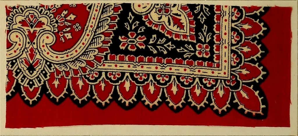An illustration from Die Biezenfarbstoffe der Fabriken vorm. Friedr. Bayer & Co., Elberfeld, auf dem Gebiet der Fruckerei und Färberei, 1901, leaf 188