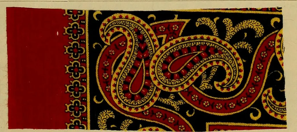 An illustration from Die Biezenfarbstoffe der Fabriken vorm. Friedr. Bayer & Co., Elberfeld, auf dem Gebiet der Fruckerei und Färberei, 1901, leaf 191