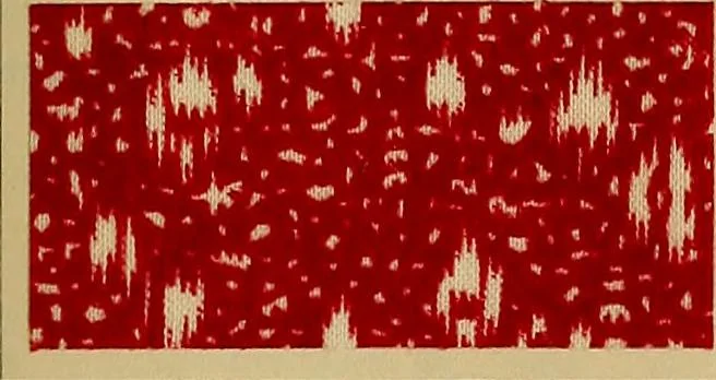 An illustration from Die Biezenfarbstoffe der Fabriken vorm. Friedr. Bayer & Co., Elberfeld, auf dem Gebiet der Fruckerei und Färberei, 1901, leaf 201