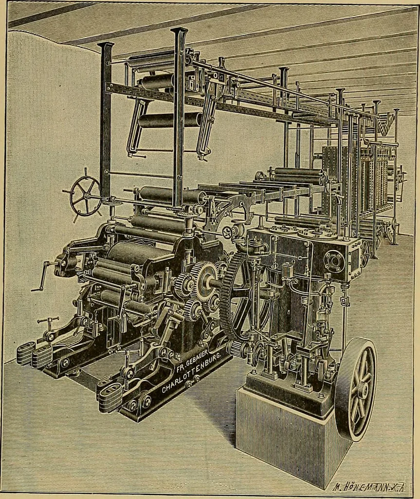 An illustration from Die Biezenfarbstoffe der Fabriken vorm. Friedr. Bayer & Co., Elberfeld, auf dem Gebiet der Fruckerei und Färberei, 1901, leaf 281