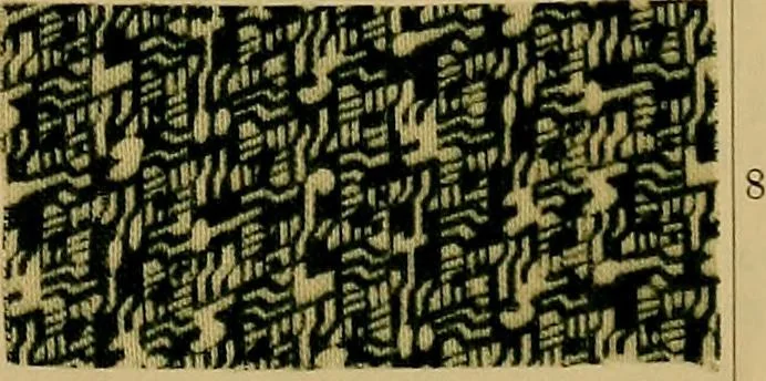 An illustration from Die Biezenfarbstoffe der Fabriken vorm. Friedr. Bayer & Co., Elberfeld, auf dem Gebiet der Fruckerei und Färberei, 1901, leaf 309