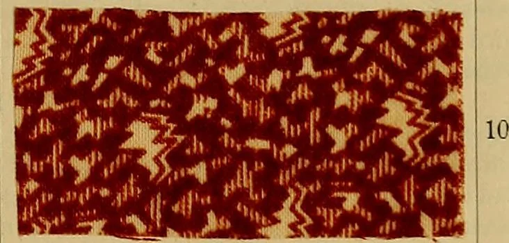 An illustration from Die Biezenfarbstoffe der Fabriken vorm. Friedr. Bayer & Co., Elberfeld, auf dem Gebiet der Fruckerei und Färberei, 1901, leaf 309