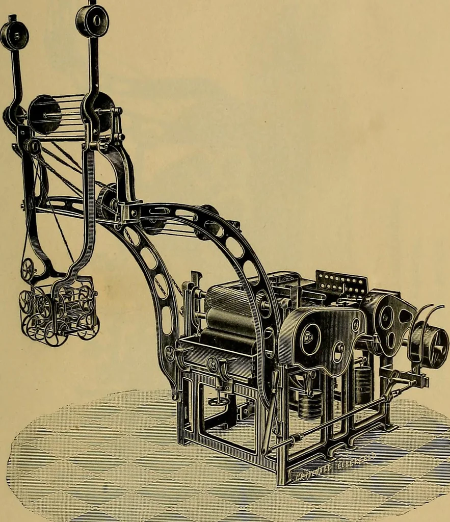 An illustration from Die Biezenfarbstoffe der Fabriken vorm. Friedr. Bayer & Co., Elberfeld, auf dem Gebiet der Fruckerei und Färberei, 1901, leaf 317
