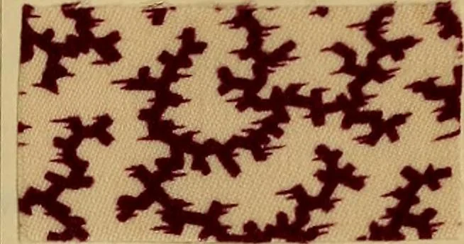 An illustration from Die Biezenfarbstoffe der Fabriken vorm. Friedr. Bayer & Co., Elberfeld, auf dem Gebiet der Fruckerei und Färberei, 1901, leaf 345