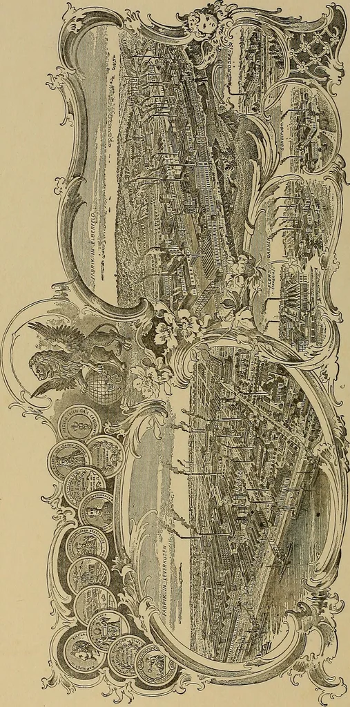 An illustration from Die Biezenfarbstoffe der Fabriken vorm. Friedr. Bayer & Co., Elberfeld, auf dem Gebiet der Fruckerei und Färberei, 1901, leaf 4