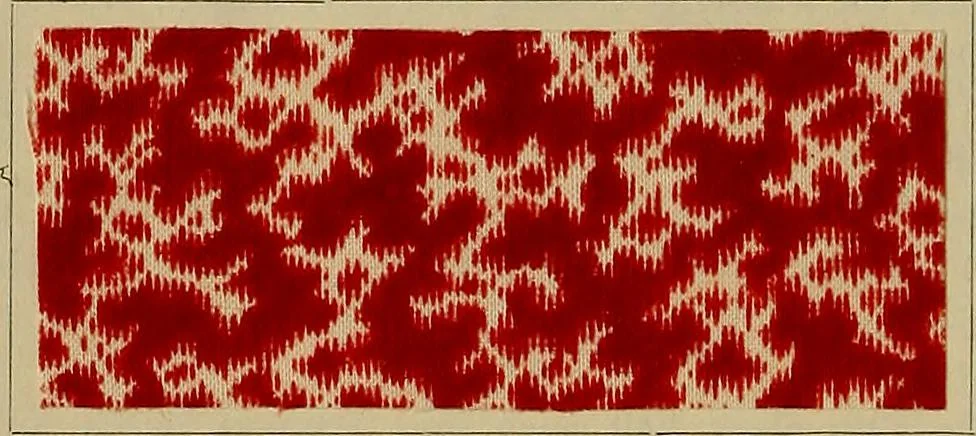 An illustration from Die Biezenfarbstoffe der Fabriken vorm. Friedr. Bayer & Co., Elberfeld, auf dem Gebiet der Fruckerei und Färberei, 1901, leaf 78