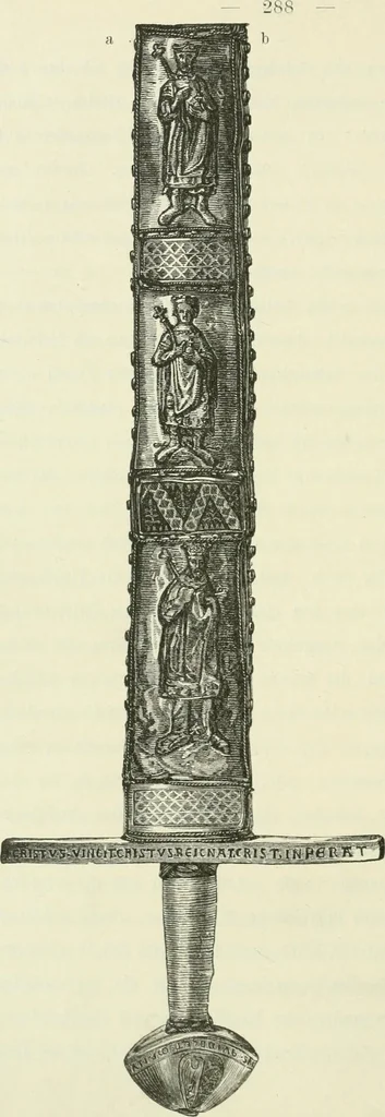 An illustration from Die byzantinischen Zellenschmelze der Sammlung Alex. von Swenigorodskoï und das darüber veröffentlichte Prachtwerk. Archäologisch-kunstgeschichtliche Studie, 1896, leaf 304