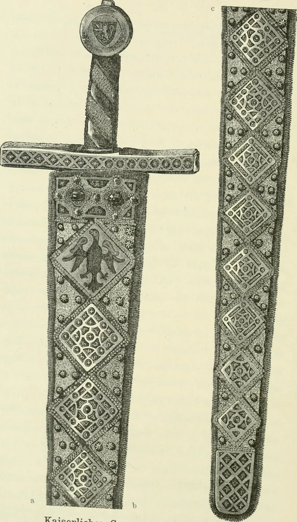 An illustration from Die byzantinischen Zellenschmelze der Sammlung Alex. von Swenigorodskoï und das darüber veröffentlichte Prachtwerk. Archäologisch-kunstgeschichtliche Studie, 1896, leaf 310