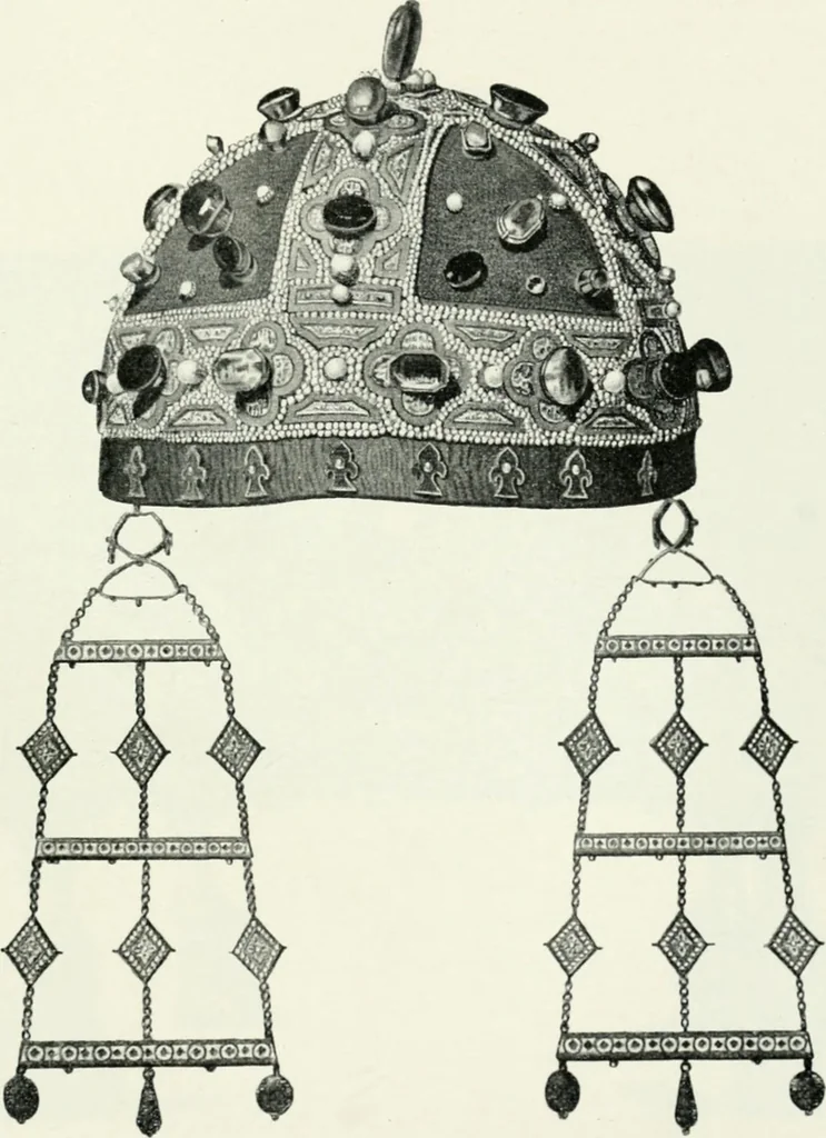 An illustration from Die byzantinischen Zellenschmelze der Sammlung Alex. von Swenigorodskoï und das darüber veröffentlichte Prachtwerk. Archäologisch-kunstgeschichtliche Studie, 1896, leaf 467