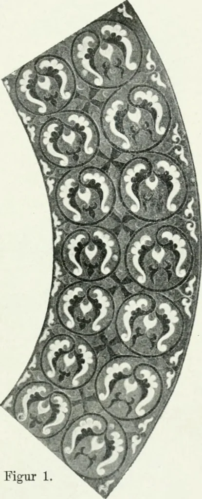 An illustration from Die byzantinischen Zellenschmelze der Sammlung Alex. von Swenigorodskoï und das darüber veröffentlichte Prachtwerk. Archäologisch-kunstgeschichtliche Studie, 1896, leaf 527