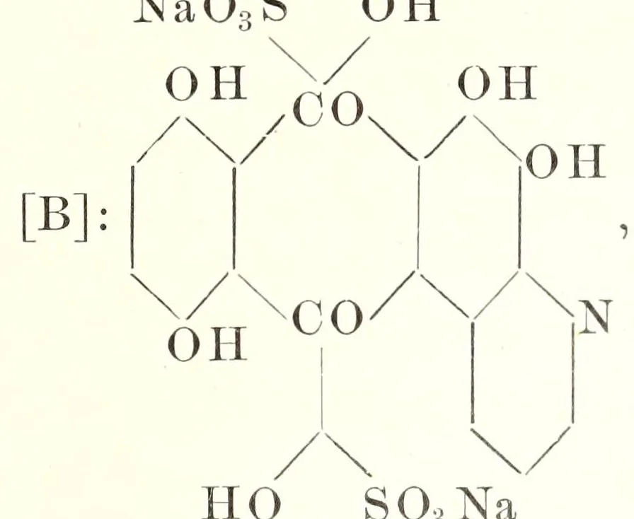 An illustration from Die Chemie des Steinkohlentheers mit besonderer berücksichtigung der künstlichen organischen Farbstoffe, 1900, leaf 303