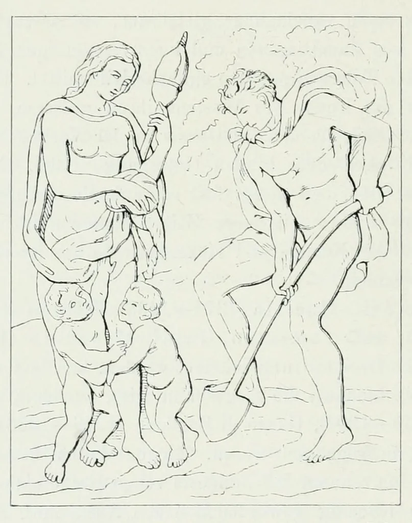 An illustration from Die Darstellung des ersten Menschenpaares in der bildenen Kunst von der ältesten Zeit bis auf unsere Tage, 1903, leaf 124