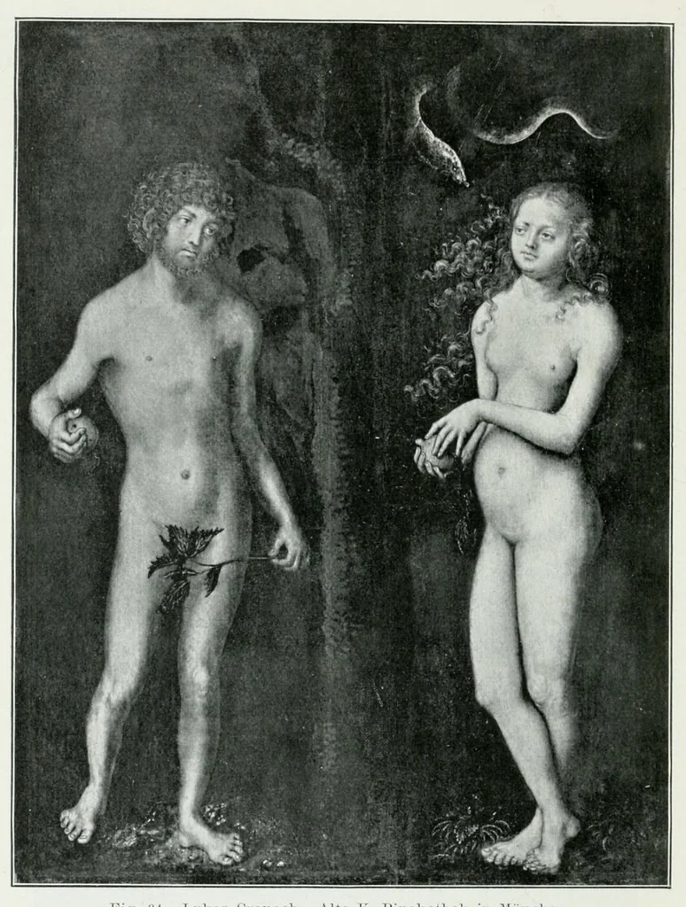An illustration from Die Darstellung des ersten Menschenpaares in der bildenen Kunst von der ältesten Zeit bis auf unsere Tage, 1903, leaf 158