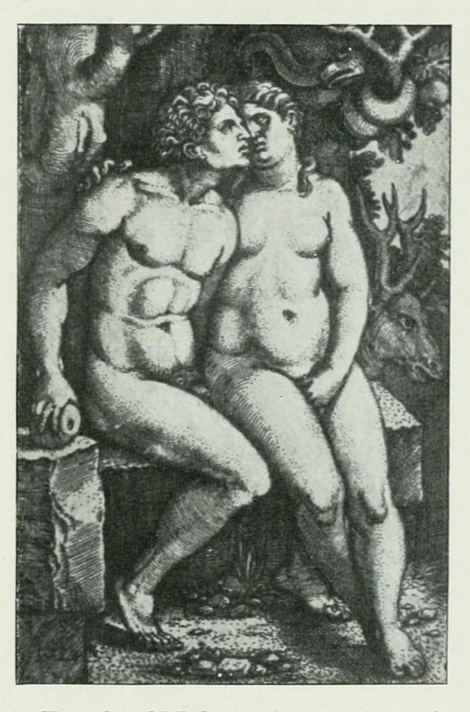 An illustration from Die Darstellung des ersten Menschenpaares in der bildenen Kunst von der ältesten Zeit bis auf unsere Tage, 1903, leaf 173